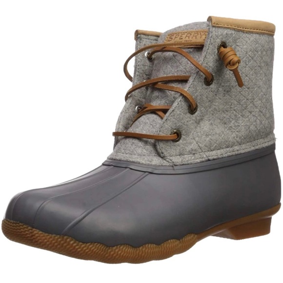 New In Box Sperry Women's Saltwater Emboss Wool Boots Dark Grey - Size 7 - Picture 2 of 6